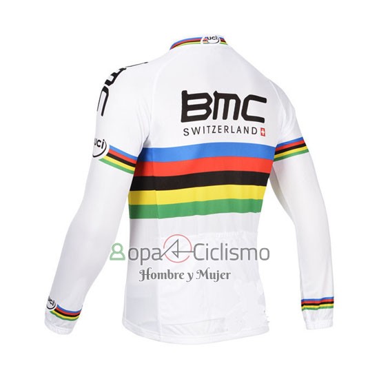 Uci Mondo Campione Ropa Ciclismo Culotte Largo 2013 Hombre Mangas Largas BMC